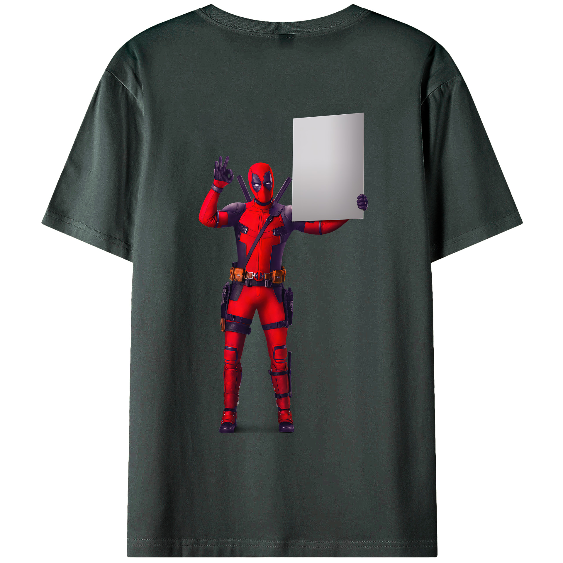 （画像用） Deadpool デッドプール 綿100％ メンズ半袖Tシャツ（バックプリント） 通気性